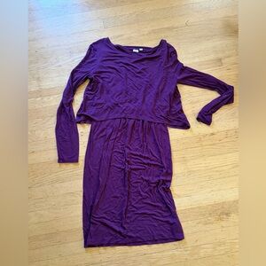 GAP maternity and breastfeeding nursing dress small purple